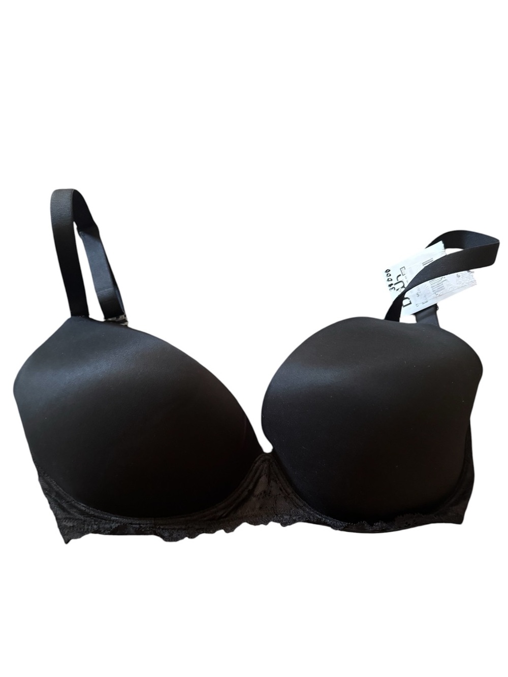Victoria’s Secret black Lace Trim T-Shirt Bra NWT 38DDD no wire buckle in back